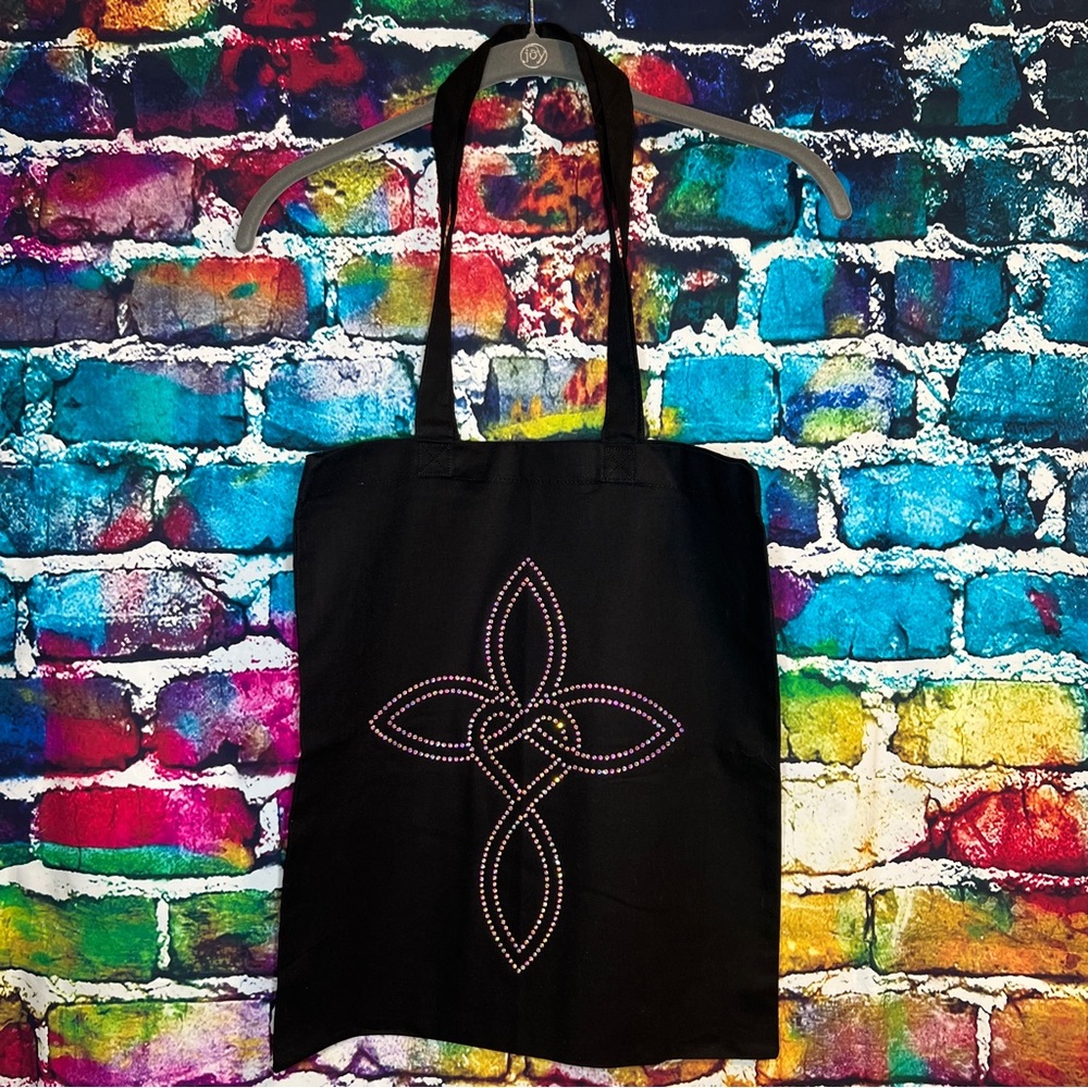 Celtic Cross Heart Rhinestone Tote Bag [11 R]
